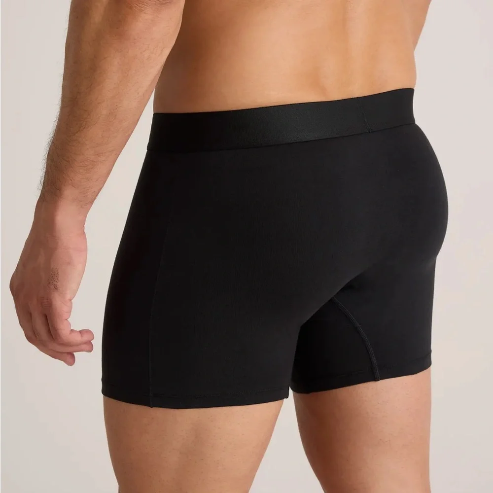 Quince Men’s Organic Cotton 4” Boxer Briefs Black pack of 3 Size Medium 445